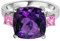 Shine Jewel 2.05 CTW Kissen Amethyst Edelstein Cocktail Ring 925 Silber mit rosa Saphiren (64 (20.4))