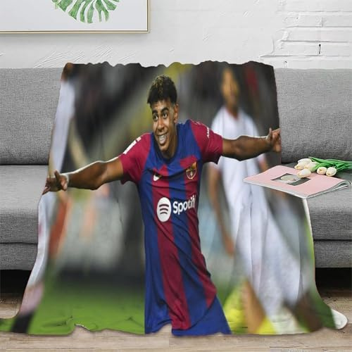MJCZEGDCR Lamine Yamal Flanell Weich Fleecedecke Für Mädchen, Flannel Fleece Blanket, Kinder Kuscheldecke, Sofadecke, Wohndecke, Mikrofaser Couchdecke 60x80inch(150x200cm)
