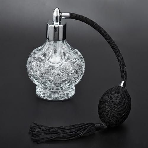 Juroupi Retro Glass Perfume Bottle Refillable Tassel Empty Spray Bottle Atomizer 80ml