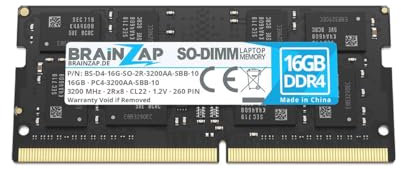 BRAINZAP 16 GB DDR4 RAM SO-DIMM PC4-3200AA-SBB-10 2Rx8 3200 MHz 1.2 V CL22 Notebook Laptop Memoria Unbuffered Non-ECC
