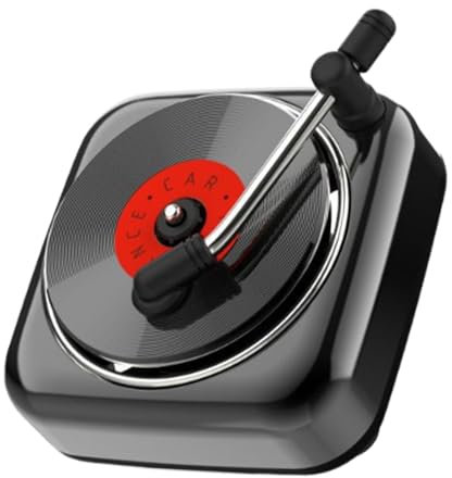 Sharplace Fahrzeug Duftdiffusor, Aroma Gerät für den Innenraum, Zubehör mit Drehmechanismus, Plattenspieler Form, Schwarz
