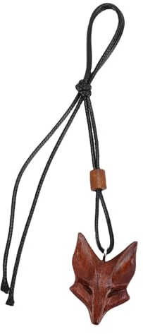 ZASCHMOY Collana con ciondolo a forma di volpe in legno - Accessorio regolabile fatto a mano per uomo e donna - Stile bohémien unico - Idea regalo perfetta