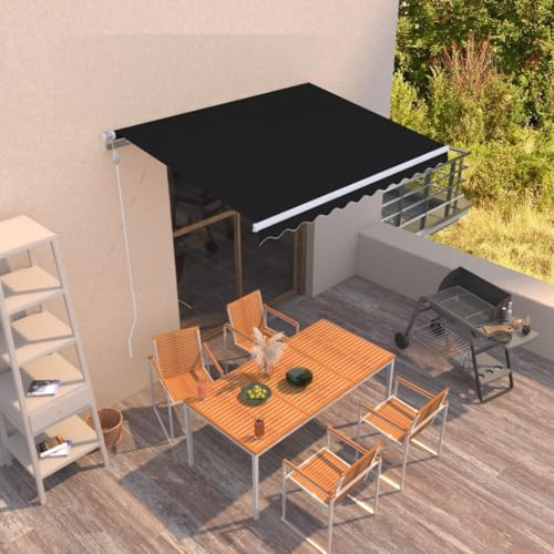 Elektrische Markise, Automatisch, Einziehbar, für Terrasse, Sonnenschutz, Wasserfest, 300x250 cm, Anthrazit