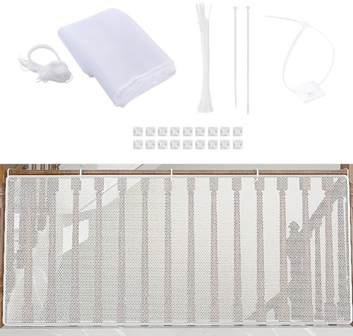 quiodok Rete di protezione per scale per bambini, 3 metri, rete di protezione per balconi, ringhiere per scale, protezione anticaduta Safety Net, rete di sicurezza per ringhiere, robusta, colore