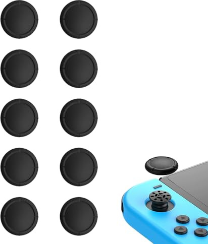 Vayrihom 5 Paia Cappuccio Di Ricambio Per Joystick, Copri Levette Analogiche In Silicone Nero Per Switch/Lite/Oled, Protezione Thumbsticks