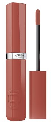 L'Oréal Paris Laque Resistance Nudes Lipgloss, langanhaltende Farbe, 16 H*, kein Abtragen, glänzendes Finish mit Vinyleffekt, fusselfrei, Farbton 320 Almond Nude