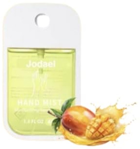 Mist Hydrating Hand Sanitizer Spray for Adults, Travel size, Up to 500 Sprays, Multi-Flavor, Quick-Dry & Non-Sticky, Portable Hand Cleanser with Keychain Hole for Bags, Daily Use (Mango)