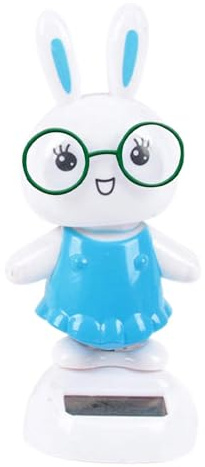 Solar Wackelfigur Kaninchen, Solarbetriebene Wackelhase, Niedliches Solar Tanzende Kaninchen Wackelfigur Spielzeug für Auto Armaturenbrett Zuhause Büro Schreibtisch Dekoration, Geschenk Fahrer Kinder