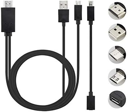 TLINGMEIXIAN Adattatore universale per cavo da micro USB a HDMI 1080P HD per telefono Android MHL - Nero-Xian