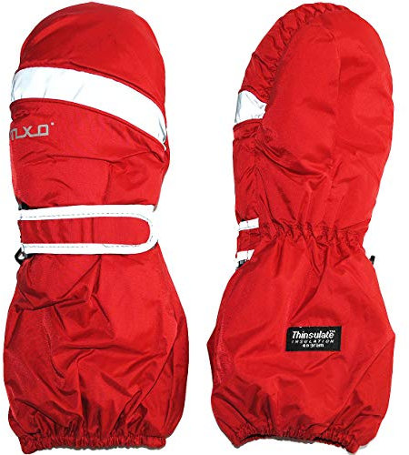 alles-meine.de GmbH Fäustlinge/Thermo Fausthandschuhe - mit langem Schaft - rot - Größe: 7 bis 9 Jahre - wasserdicht + atmungsaktiv Thinsulate - Reflektor ! - Fauster - T..