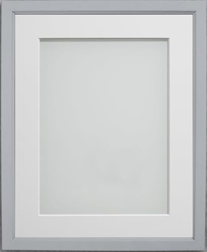 Frame Company Drayton Range 12 x 10-inch Grey Picture Photo Frame with White Mount For Image Size 9 x 7-inch