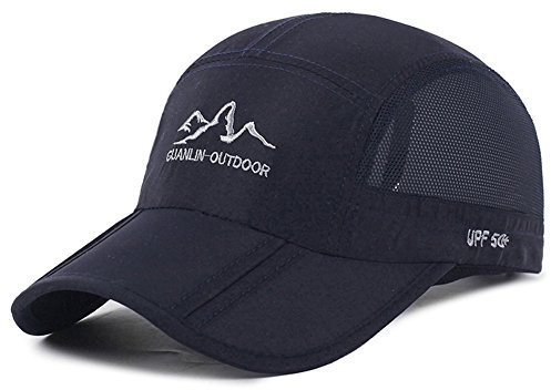Estwell Baseball Cap, Basecap Herren Damen Baseball Kappen Baseballmütze Faltbarer Verstellbar Baseballkappe für Draussen, Sport und Reisen (A-Navy blau)