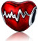 NINGAN Je t'aime (je t'aime) coeur perle Pendentif Femme argent sterling 925 Coeur Pendentif et 5a Zircon compatible bracelet européen (rouge)