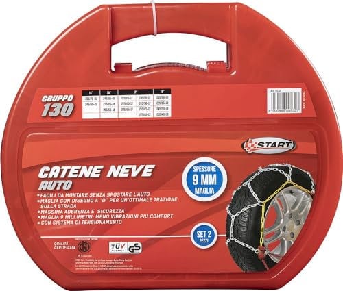 START - Schneeketten | 9 mm Selbstsicherndes Spannsystem | Onorm 5117 Zulassung für M1, N1, O1, O2 | Edelstahl, Gruppe 130