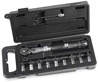 XLC TO-S87 Drehmomentschlüssel Verstellbar von 2-24 Nm, 1/4' inkl. bit sockets, schwarz/Silber (1 Set)