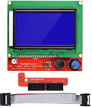 Hailege Impresora 3D Reprap Smart Controller 12864 Pantalla LCD con Placa Controladora Inteligente para Impresora 3D RAMPS 1.4 Reprap Mendel Prusa 128x64 LCD Color Azul