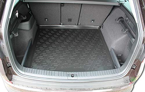 J&J AUTOMOTIVE | Gummi-Kofferraumwanne Kofferraum-Schutzmatte Kompatibel mit Kodiaq ab 2016, Anti-Rutsch, 100% Passgenauigkei, Geruchlos