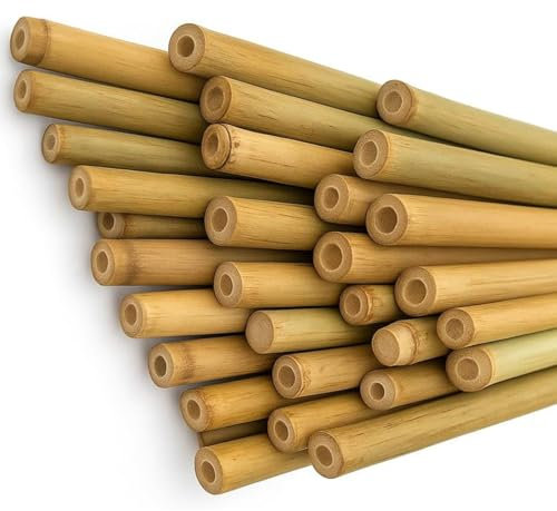 FlickBuyz Gardens Strong Thick Heavy Duty Professional Bamboo Plant Support Garden Canes (10, 3FT, 6-8MM)