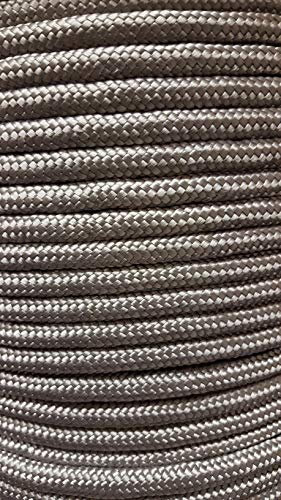 12mm Grey Strong Double Braided Polypropylene Plaited Poly Rope Cord Yacht Boat Sailing (Length: 5m)