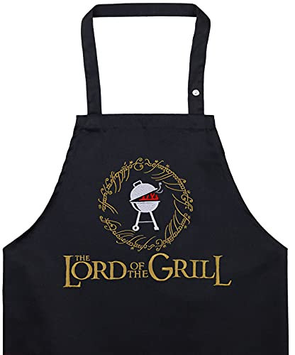EXPRESS-STICKEREI grembiule cucina uoma con scritta divertente in lingua inglese uoma (The lord of the grill - grembiule)