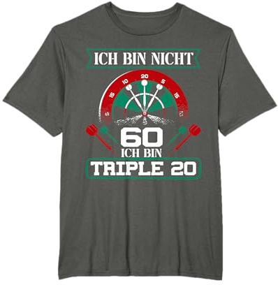 Dartspieler 60. Geburtstag Dart Spruch Dartsprüche T-Shirt
