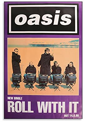 GNKIO Oasis Famous British Rock Band Poster Dekorative Malerei Leinwand Wandkunst Wohnzimmer Schlafzimmer 12x18 inch (30x45 cm) Unrahmt Hochformat Matte Wandmontage
