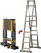 Teleskopleiter Aluminium-Teleskopleiter, Tragbare Verlängerungs-Mehrzweck-Loftleiter, Mit Stabilisator/Riemenscheiben-Design Werkzeugleitern(Size:2.3m+2.3m)