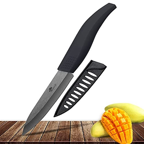 DZCP Coltello da Cucina Coltello in Ceramica 6 5 4 3 Pollici Cucina da Cucina Coltelli Zirconia Blade Blade Utility Affettatura Affetti (Color : 4 inch Black)