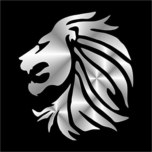 AMA SHOP Aufkleber Löwe Silber aus PVC für Wandtattoos Auto, Motorradhelm, Wohnmobil, Boot