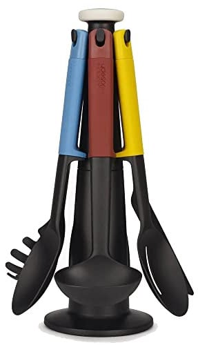 Joseph Joseph Elevate - Kitchen tools & gadgets Carousel 6-Piece Utensil Set with rotating stand, Ergonomic silicone handles, non stick head- Blue Multicolour