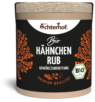 Hähnchen Rub Gewürzzubereitung Bio 47g | Gewürzmischung für Geflügelgerichte | Würzig-scharf mit fruchtiger Note | Bio-Qualität | vom Achterhof