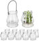 Relaxdays Lot de 12 photophores à Suspendre, en Verre, avec Anse, pour intérieur & extérieur, HxD 10x8,5 cm, Transparent