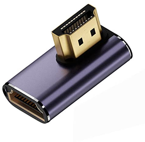 CY 8K Cable HDMI Male to HDMI 2.1 Female Vertical 90 Degree Right Angled Low Profile UHD Extension Adapter Support 8K 60hz HDTV