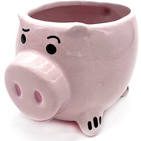 Tissting Taza De Café De Cerámica con Diseño De Cerdo Rosa De 400 ML, Taza De Cerámica con Cerdito 3D, Taza De Animales De Dibujos Animados, Regalo De Cumpleaños, para Amantes del Té con Leche Y Café