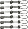 MEMOFYND 6 pezzi di corda elastica per bastone da trekking, corda elastica regolabile, accessori per zaini, accessori da trekking, adatto per abbigliamento con cordino, colore nero