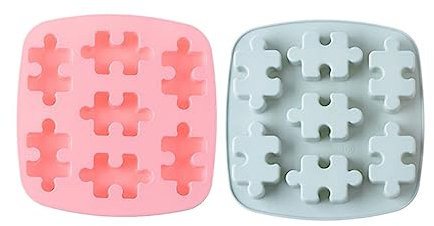 NAMOARLY 2piezas Molde Para Cubitos De Hielo De Silicona Forma De Rompecabezas Bandejas Para Hacer Hielo Galletas y Dulces Hornos Diy