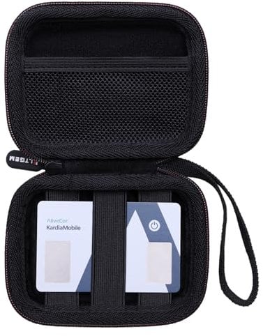 LTGEM Hartschalen-Reiseetui für KardiaMobile Card Personal EKG-Monitor – schützende Tragetasche (nur Hülle, schwarz + schwarz)