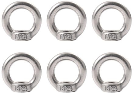 6 Stück Ringmutter M8, 304 Edelstahl, Ringösen Augenmuttern Ringmuttern, Ringschrauben for Befestigen Sie hängende Ornamente, Blumentöpfe, Schaukelständer usw.