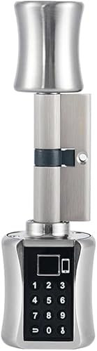 Serrure de porte électronique avec empreinte digitale, serrure de porte avec code, clé, application Tuya Lock, pour portes de jardin, portes intérieures et extérieures (70 mm, argenté1)