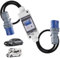 Mobiler Stromzähler,230V Stromverbrauchsmesser mit Industriestecker/Gummikabel,Digitaler Stromzähler mit IP65 Wasserdicht,LED Anzeige,Reset Funktion für Autos und Wohnmobile