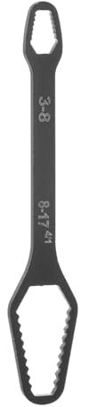 QUARKZMAN Clé Universelle Multifonction Double Extrémité 3-17 mm, Épaisseur de 0,14, Longueur de 5,9, Électrophorèse, Clé à Cliquet Auto-Serrante Réglable, Noire