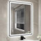 STARLEAD 60x80cm Negro Espejo-Baño-con-Luz y Bluetooth, Antivaho, Regulable, 3 Colores Luz, Función Memoria, IP44 Vidrio Templado Espejo-LED-Baño, Horizontal/Vertical, Marco No Metálico