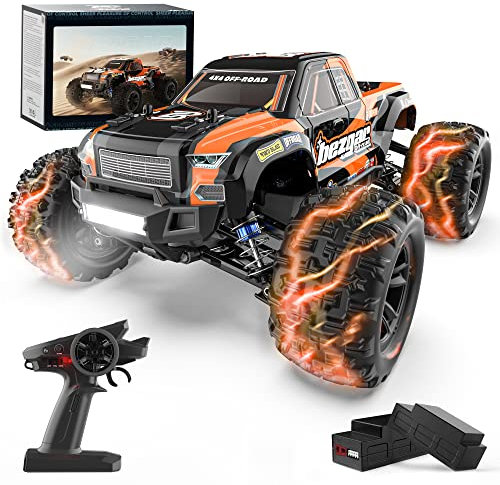 BEZGAR HP161 RC Auto, 1:16 Offroad Ferngesteuertes Auto Erwachsene 4WD wasserdicht Rennauto Geländewagen RC Crawler mit 2 Wiederaufladbaren Batterien für Erwachsene und Kinder