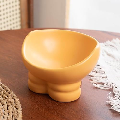 Gamelles pour chat en céramique avec design inclinable, gamelle pour chat, orange