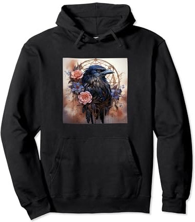 Raven Flowers Dreamcatcher-Grafik Pullover Hoodie