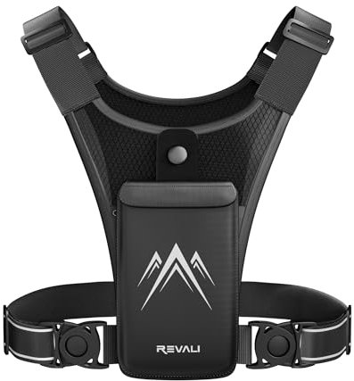 REVALI Ultraleicht Laufweste, Europäisches Patent, Reflektierend Trail Rucksack mit Handyhalterung, Verstellbar und Atmungsaktiv, Laufrucksack für Laufen, Radfahren, Jogging, Wandern, Herren & Damen