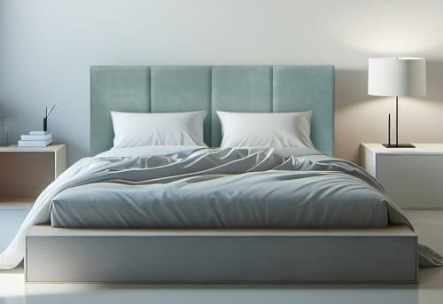 DecorQUALITY Cabecero de Cama Granada - Cabezal Tapizado Acolchado de Tela Antimanchas - Cabecero Premium Dormitorio (Verde 135x125)