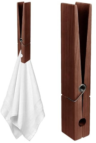 Mollette In Legno Jumbos - 30 Cm Portasciugamani In Legno Jumbos Autoadesiva, Porta Asciugamani Da Parete, Mollette Per Abiti In Legno, Rustica Mollette Per Bucato Per Lavanderia