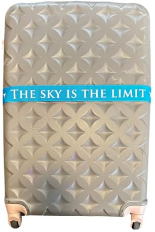 4 Stück Premium Koffergurt | Kofferband | mit Spruch Hochwertige, Reißfeste Gepäckgurte mit Verstärkten Nähten und Optimierter Schnalle – Robust (4er Set SkyBlue)