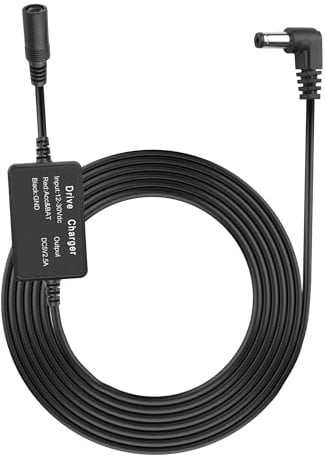 XMSJSIY 9V/12V/24V DC5521 Step-Down Converter Adapter Cable 24AWG 5.5mm*2.1mm DC Female to 90 Degree Right Angle Male Power Extension Cord for Router、Camera、Car Driving Recorder -2.2M/7.2FT